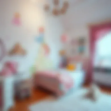 Whimsical Princess Decor in Children's Room Elegant princess wall decals featured in a whimsical children's bedroom