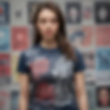 Diverse Designs of Printed T-Shirts A vibrant collection of printed tees showcasing diverse designs and patterns