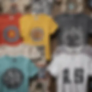 T-Shirt Print Evolution Through the Years An artistic representation of the evolution of t-shirt prints over decades