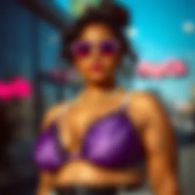 Fashion Statement in Purple Fashionable plus size model wearing a purple bra