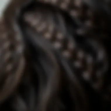 Close-up of real hair texture highlighting quality