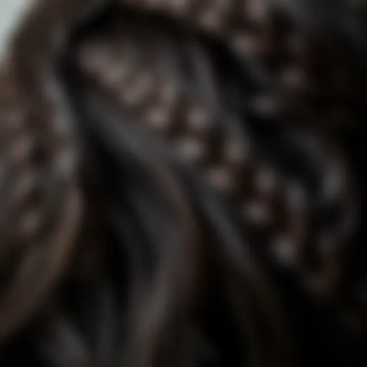 Close-up of real hair texture highlighting quality