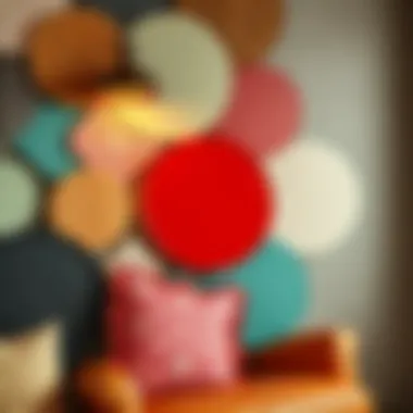 Textured wall featuring retro-inspired materials and colors