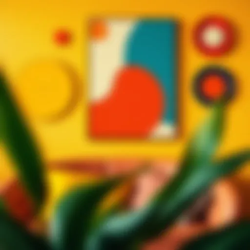 Vibrant Retro Wall Art Vibrant retro wall art featuring abstract shapes