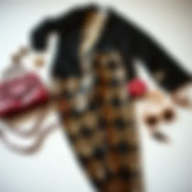 Stylish Outfit Inspiration An elegant outfit flat lay featuring sequin pants paired with various stylish accessories.