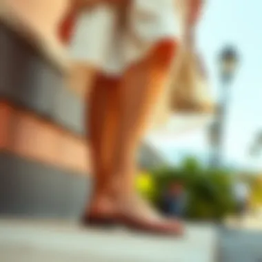 A fashionable brunch outfit paired with comfortable yet stylish shoes