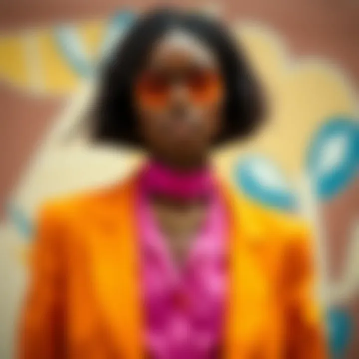 Color as an Expression of Confidence A vibrant fashion ensemble showcasing bold color choices