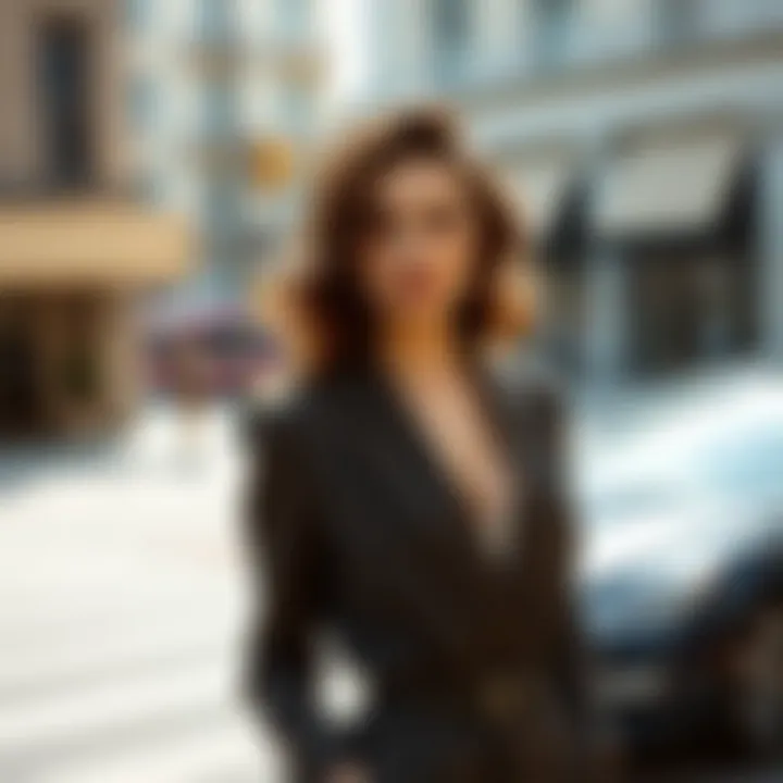 The Art of Tailoring in Feminine Fashion A confident woman exuding allure in a tailored outfit