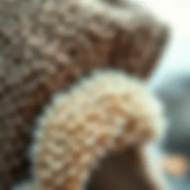 Fabric Texture of Sherpa Hat Close-up of the fabric texture of a sherpa hat