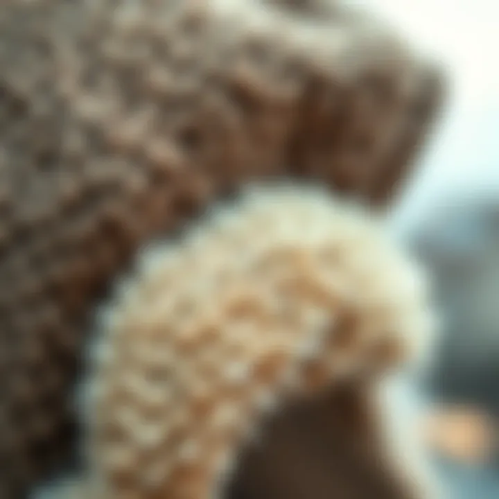 Fabric Texture of Sherpa Hat Close-up of the fabric texture of a sherpa hat