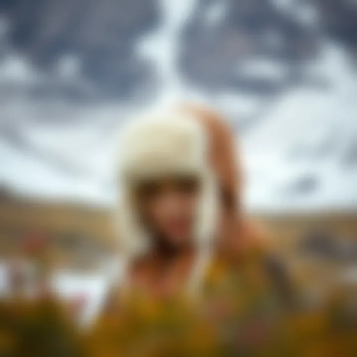 Traditional Sherpa Hat with Ear Flaps Traditional Sherpa hat with ear flaps in natural setting