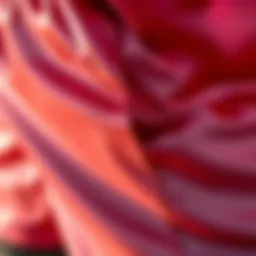 Close-up of silk basketball shorts showcasing their smooth texture and rich color