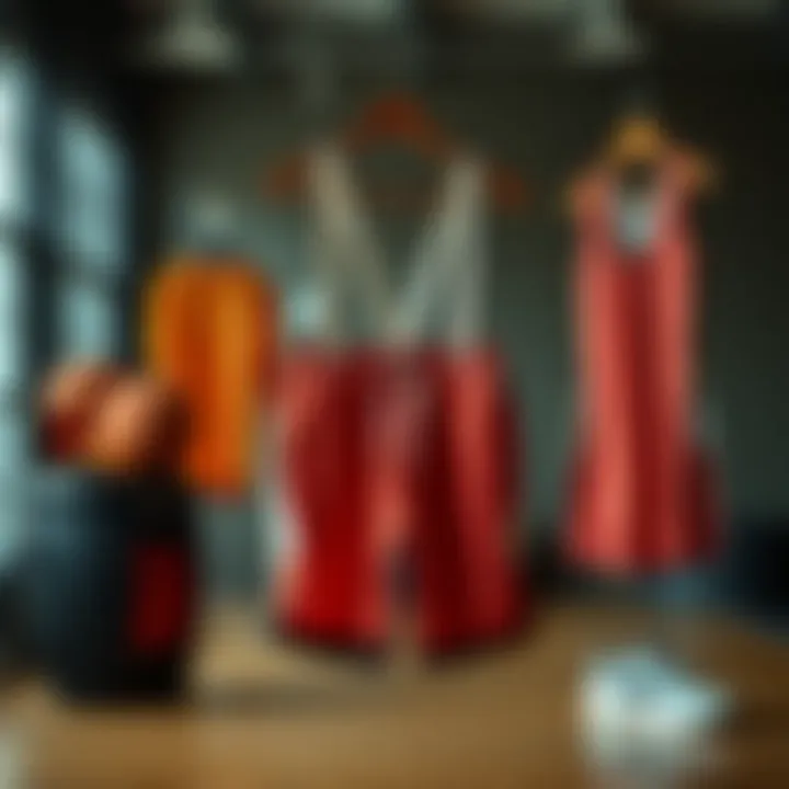 Fashion Trends in Athletic Wear Stylish silk basketball shorts displayed with complementary athletic gear