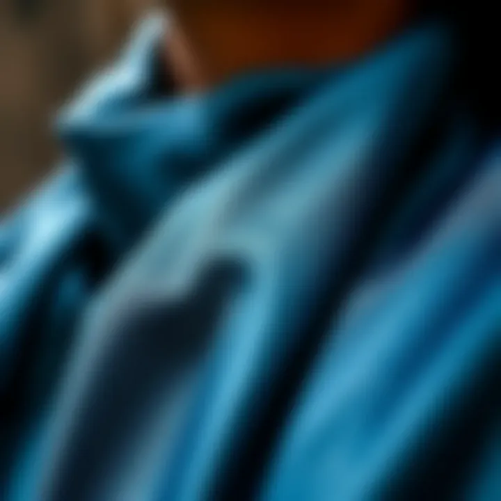 The Opulent Texture of Silk Neck Scarves Close-up of a luxurious silk neck scarf displaying its exquisite texture.