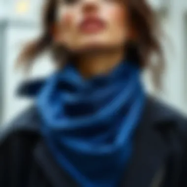 Fashion Statement: Neck Scarf with Outfit Fashionable setup featuring a solid color neck scarf styled with an outfit.