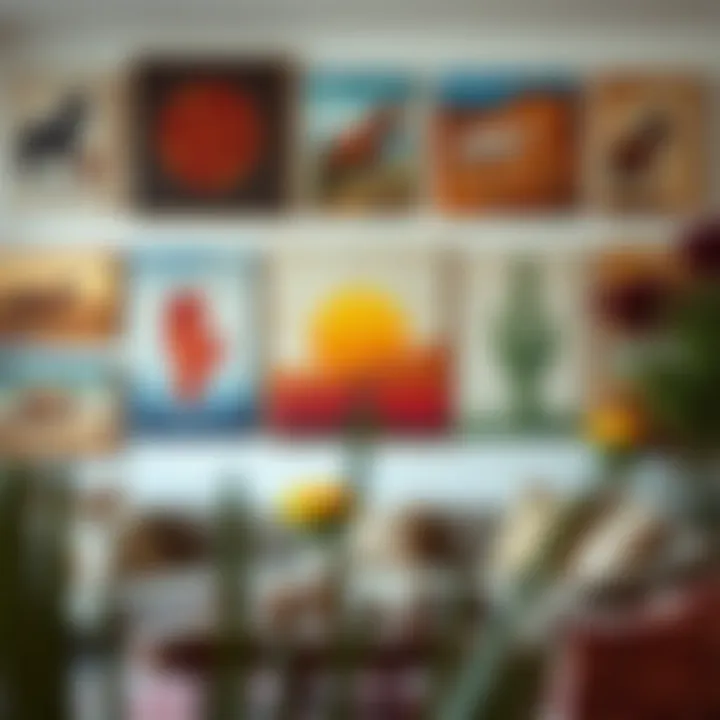 Artistic Harmony: A Collection of Southwestern Expressions Collective display of various southwestern canvas artworks