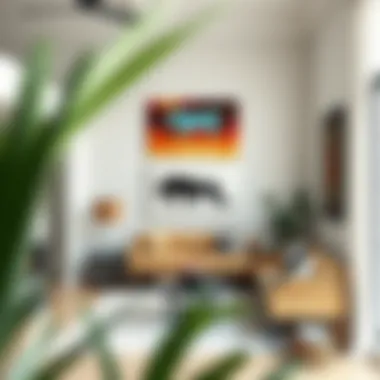 Modern Fusion: Integrating Southwestern Art into Contemporary Spaces Modern interior featuring southwestern canvas wall pieces as focal points