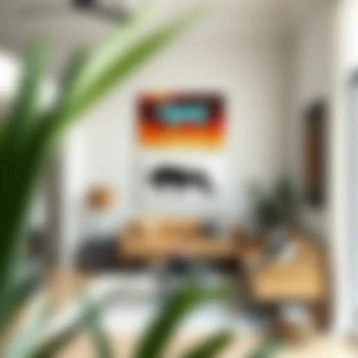 Modern Fusion: Integrating Southwestern Art into Contemporary Spaces Modern interior featuring southwestern canvas wall pieces as focal points