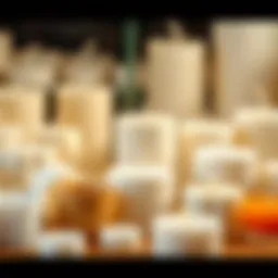 An array of soy wax candle molds showcasing various shapes and sizes