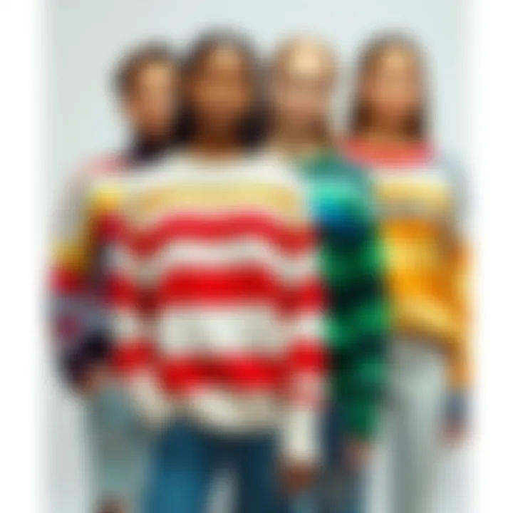 Diverse Color Combinations Color palette options for striped sweaters