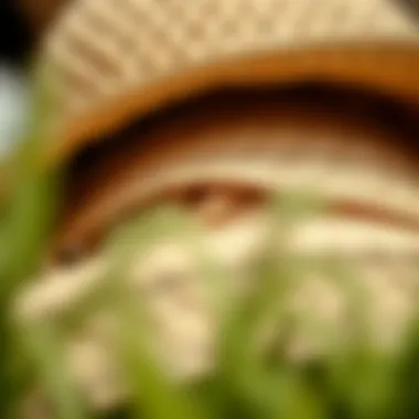 Materials in Sunshade Hats Close-up of materials used in sunshade hats with UV protection