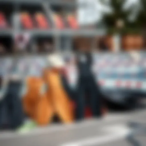 Diverse Selection of Swimming Flippers A variety of swimming flippers displayed on a pool deck