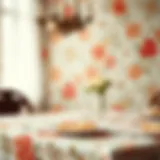 Intricate fabric patterns reflecting tablecloth origins