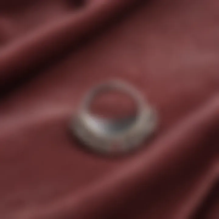 Elegant display of a moon septum ring atop a velvet surface