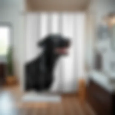 Integration of Black Lab Curtain with Modern Decor Black lab shower curtain harmonizing with bathroom decor trends