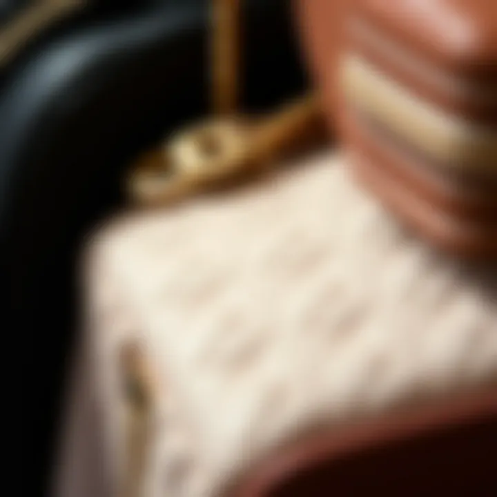 Textural Variety in Purse Materials Close-up of purse materials showcasing texture