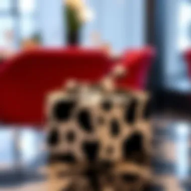 Modern Integration of Cow Print in Event Decor Stylish cow print favor box integrated into a modern event setting.