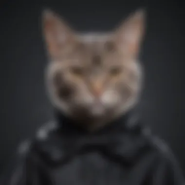 Fusion of Cat and Bat Elements in Fashion A creative blend of cat and bat elements in contemporary fashion