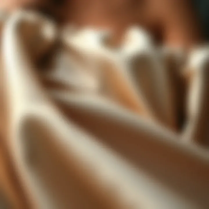 Textures that Tell a Story Close-up of luxurious fabric textures showcasing the richness of off-the-shoulder sets