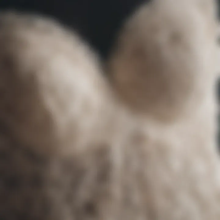 Close-up of luxurious fabric and intricate lace details on a bustier