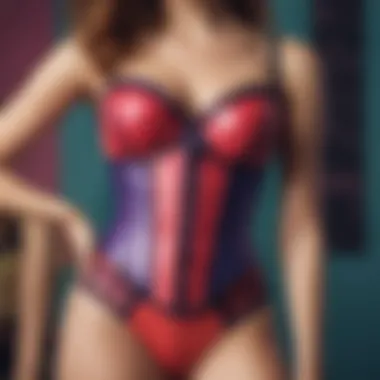 Vibrant Bustier Styles Artistic arrangement of various bustier styles in vibrant colors