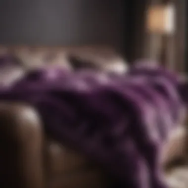 Elegance of Faux Fur: A Cozy Addition to Your Living Space Luxurious faux fur purple blanket draped elegantly over a plush sofa