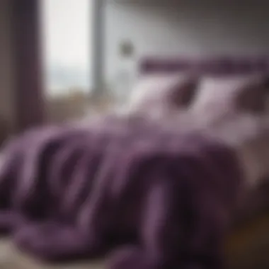 Transforming Spaces: The Aesthetic Appeal of Faux Fur Blankets Well-styled bedroom featuring a faux fur purple blanket on the bed