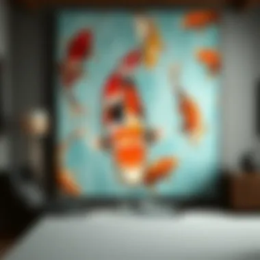 Bold Colors of Koi Art An artistic representation of koi fish with bold colors