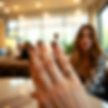 Chic Manicure with Leopard Stickers A stylish manicure featuring leopard nail stickers in a chic setting