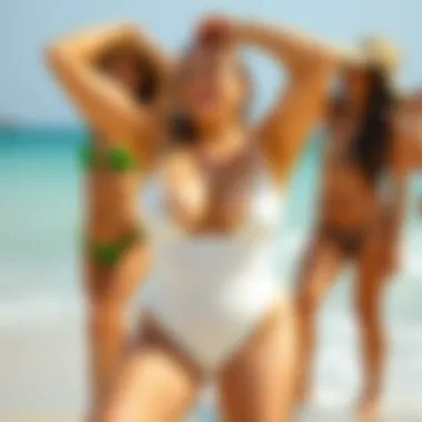 Embracing Body Positivity at the Beach A picturesque beach scene emphasizing body positivity and self-expression