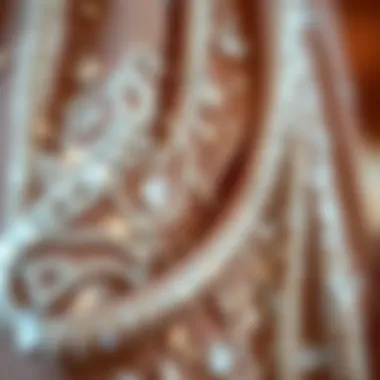 Intricate Sequin Craftsmanship Close-up of intricate sequin details on a dress, highlighting craftsmanship and artistry.