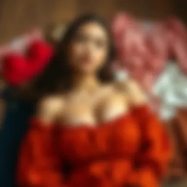 A Palette of Personal Expression Artistic representation of various off-the-shoulder styles and color palettes laid out creatively