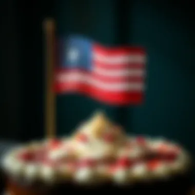 Intricate Flag Cake Topper Design A beautifully crafted flag cake topper showcasing intricate designs.