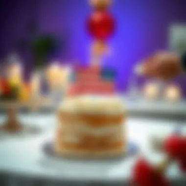 Personalized Flag Cake Toppers in a Celebration Setting A table setting featuring a cake adorned with personalized flag cake toppers.