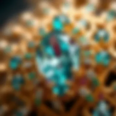 Close-up of a handcrafted gemstone piece showcasing intricate craftsmanship.