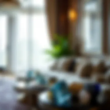 A luxurious interior featuring gemstone decor elements that enhance the ambiance.