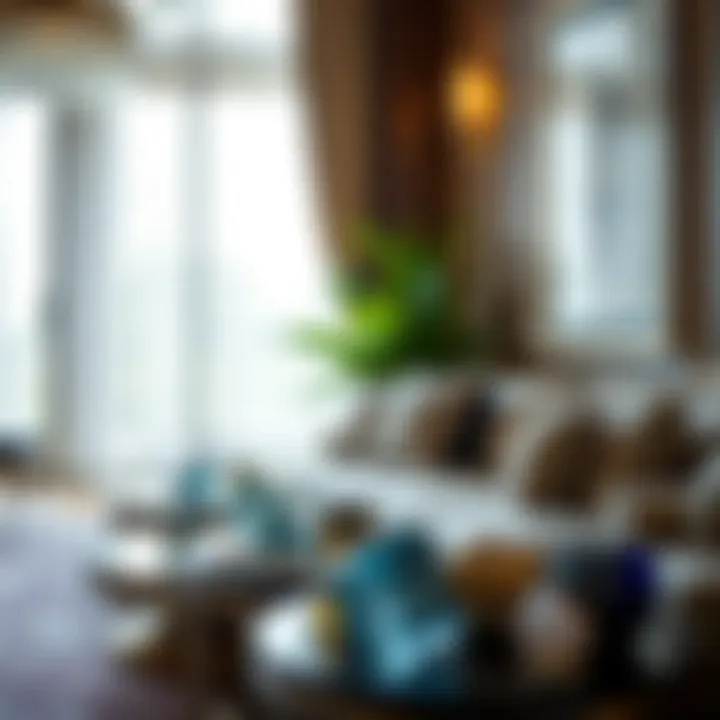 A luxurious interior featuring gemstone decor elements that enhance the ambiance.