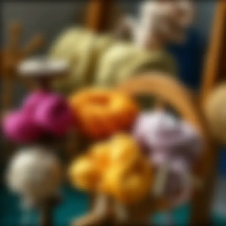 Variety of Fibers for Spinning Different types of fibers ready for spinning on a tabletop wheel