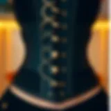 Detailed View of a Black Waist Trainer Corset Intricate design of a black waist trainer corset showcasing its structural elements