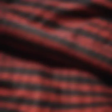 Texture of Buffalo Plaid Fabric Close-up of buffalo plaid fabric showcasing its texture